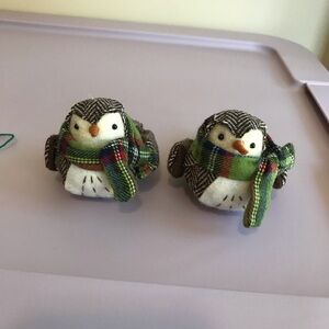 Target Wondershop Featherly Friends Christmas Fabric Bird Ornaments Lot of 2